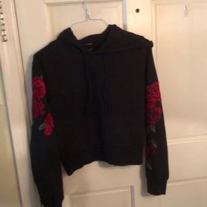 NWT FREE PEOPLE HOODIE WITH BEAUTIFUL FLOWERS